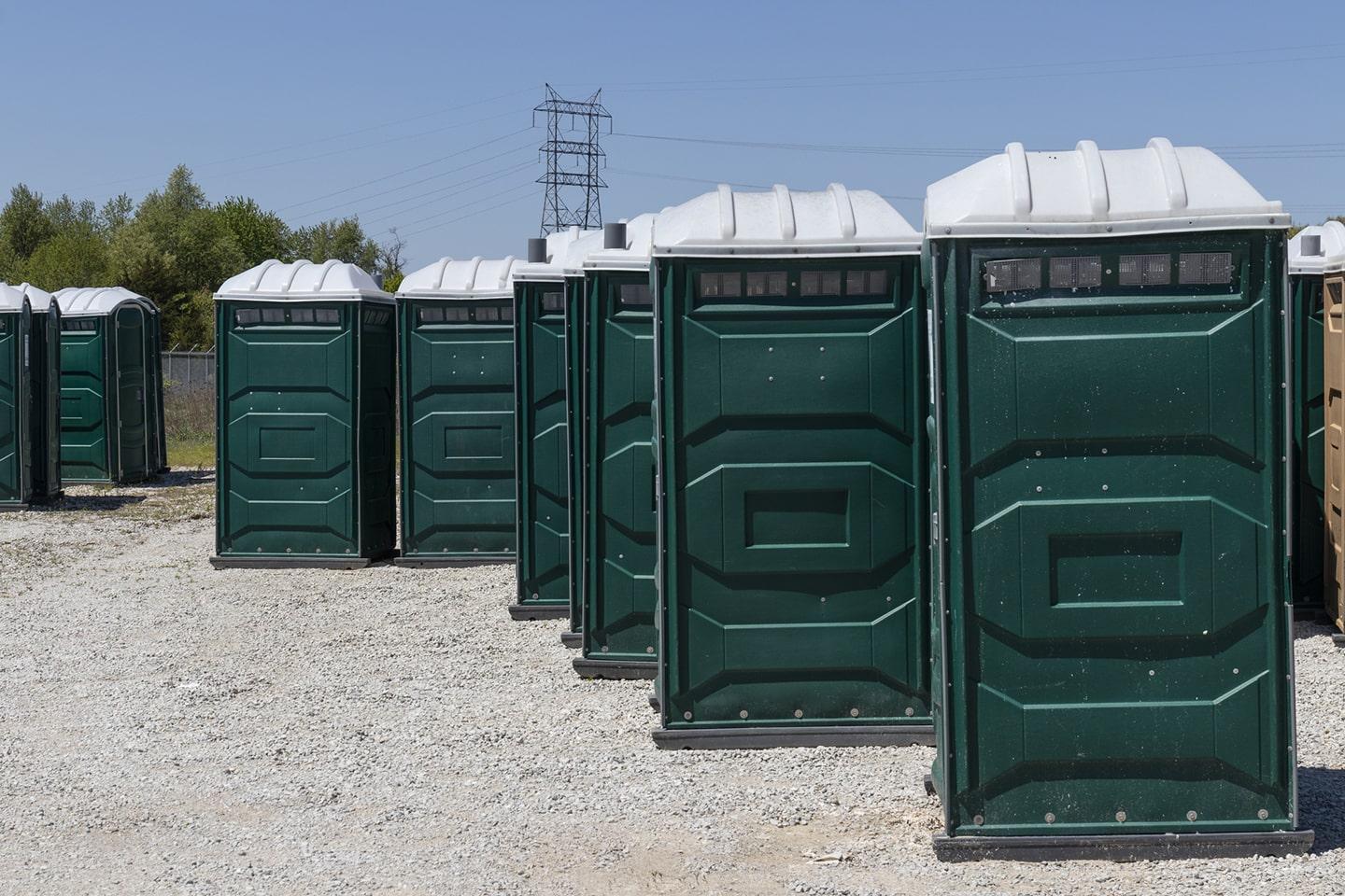 Clean portable restroom ready for delivery in Weston